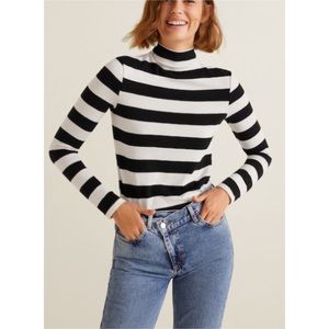 mango striped turtleneck jumper
